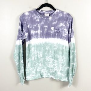 SIMPLY Southern Tie Dye I'd Rather be home with my dog Long Sleeve Tee Size S